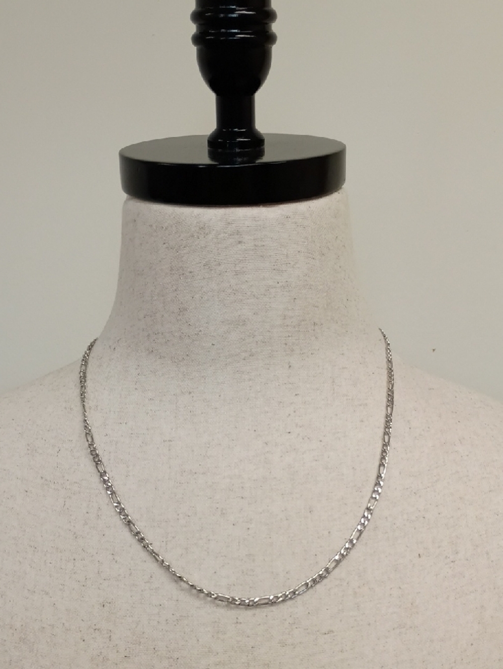 Silver Tone Figaro Chain Necklace Classic Link Layering Chain